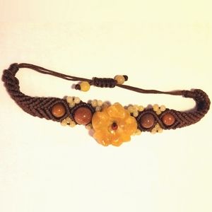Hand made crochet beaded bracelet